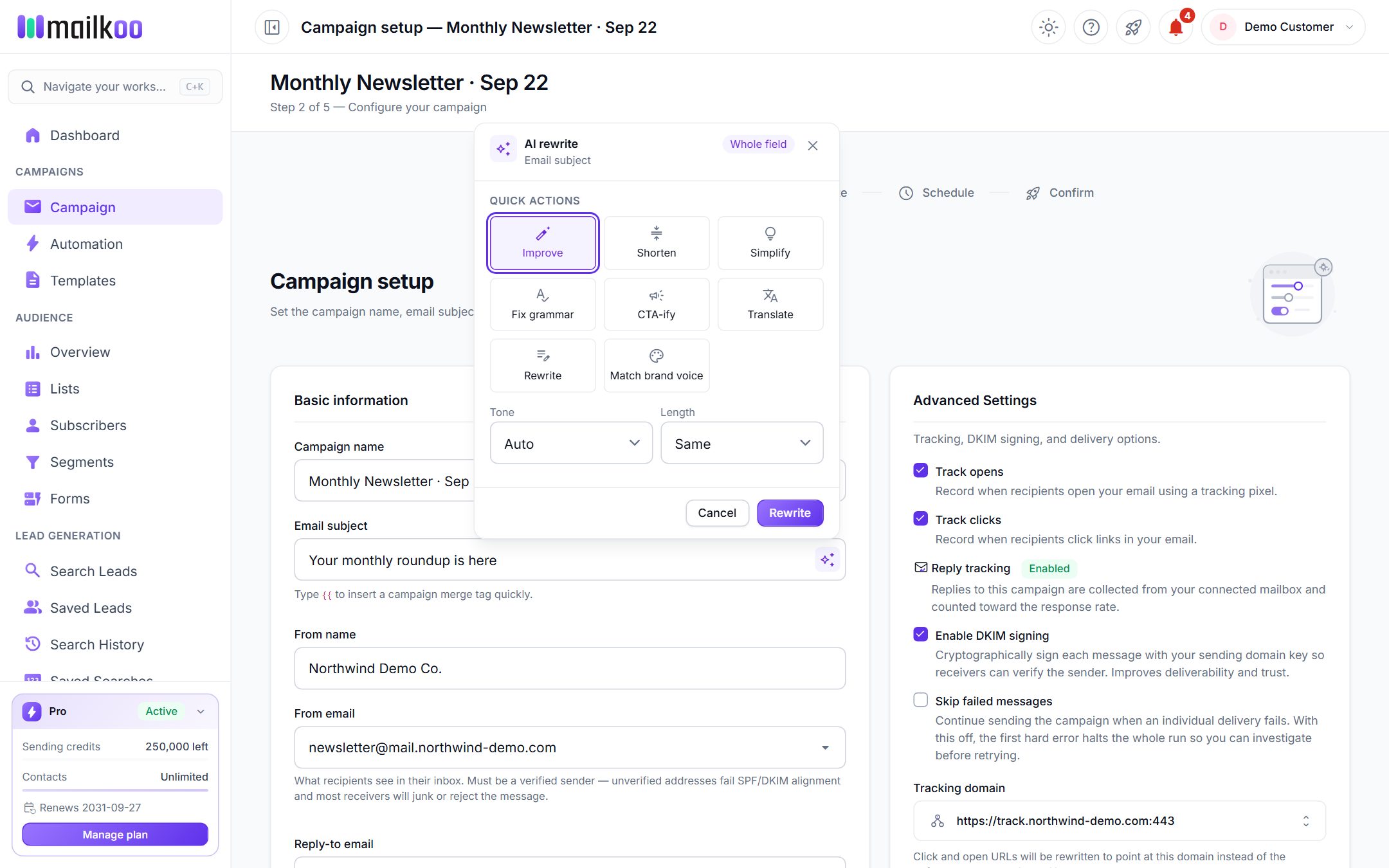 AI writing assistant — Write faster
