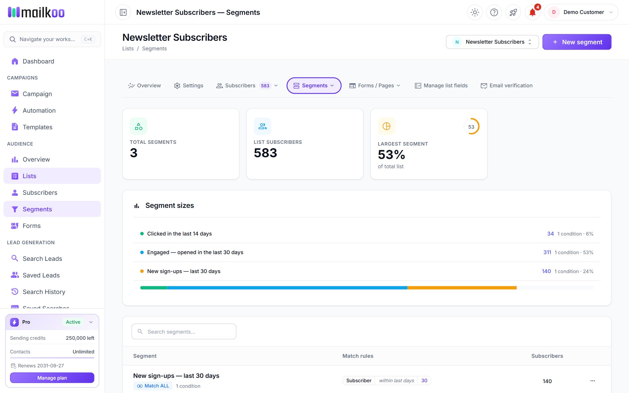 Audience, tags & segments — Know who is who