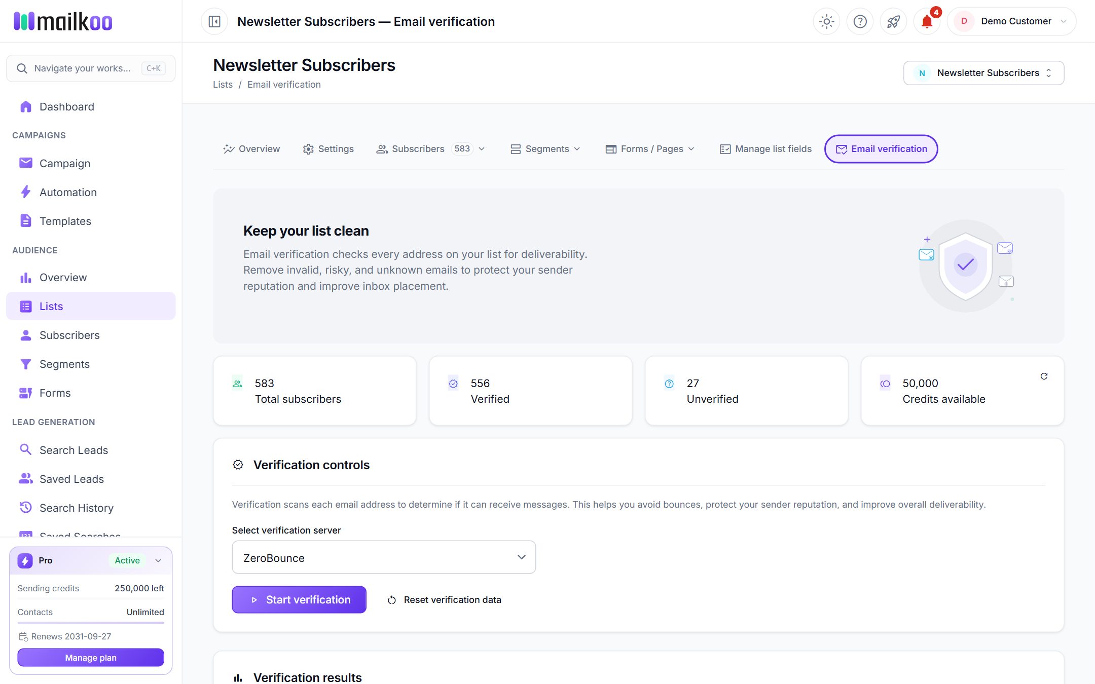 Email verification — Clean lists, fewer bounces